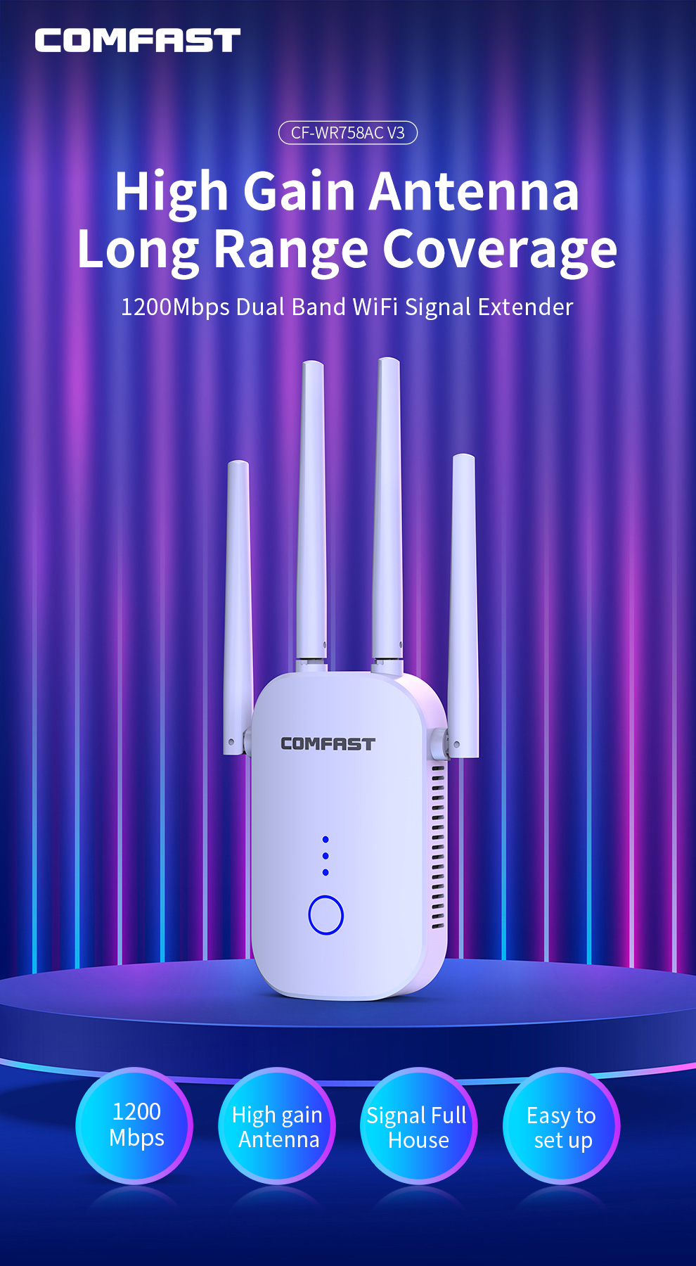 Repetidor WiFi Dual-Band COMFA - Home Improvement Network avaliação e preço