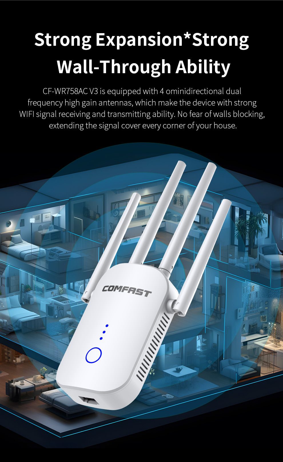 Repetidor WiFi Dual-Band COMFA - Home Improvement Network avaliação e preço